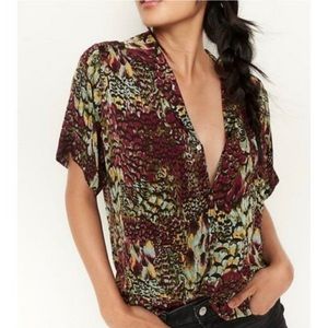 Tiny x Anthropologie Postcard Short Sleeve Blouse